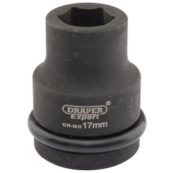 Draper Expert 04998 Expert 17mm 3/4&quot; Square Drive Hi-Torq&#xAE; 6 Point Impact Socket