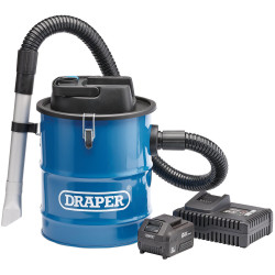 Draper 95170 D20 20V Ash Vacuum Cleaner, 1 x 3.0Ah Battery, 1 x Fast Charger