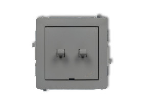 DECO Wyłącznik pojedynczy ze schodowym (wspólne zasilanie) w stylu amerykańskim szary mat 27DWPUS-10.1 KARLIK