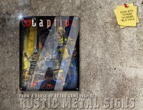 Rustic Atari ST, DOS, Amiga Game Captive Box Artwork Metal Sign [601]