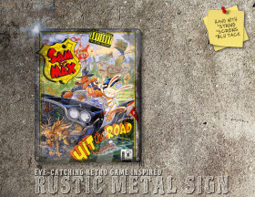 Chic PC DOS Sam &amp;amp; Max Hit the Road Box Artwork Metal Sign [686]