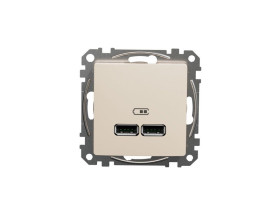 SEDNA DESIGN & ELEMENTS Gniazdo ładowania USB A+A 2,1A beżowe SDD112401 SCHNEIDER ELECTRIC