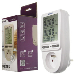 Miernik poboru energii WAT-435 woltomierz 230V Biały (Watomierz, Koszt) ORNO