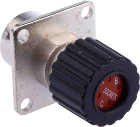 Złącze wielostykowe przemysłowe 4-pinowe, panelowe Gniazdo ITT Cannon