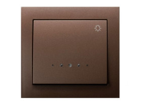 KIER Wyłącznik zwierny przycisk "światło" z podświetleniem niebieskim brązowy metalik ŁP-5WS/52 OSPEL