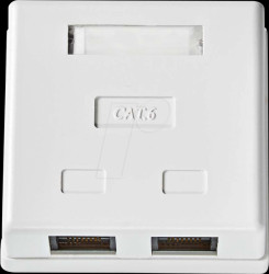 CCGP89110WT Surface mount RJ45 jack, 2-way, Cat.6