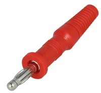 BANAN-R820R Wtyk bananowy, lutowany na przewód, długi (dł. 60mm), czerwony, 10A