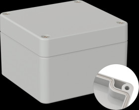 Industrial housing, 122 x 120 x 85 mm, IP65, light gray