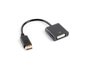 Adapter DisplayPort M - DVI-D (24+5) F, czarny 10cm AD-0007-BK