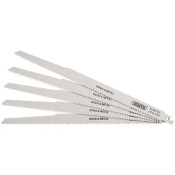 Draper 38756 Bi-metal Reciprocating Saw Blades-M/Purpose Cutting 300mm 6tpi 5Pc