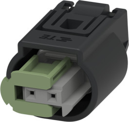 Socket, unequipped, 2 pole, straight, 1 row, gray, 2-967644-1