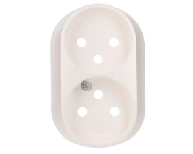 VALENA ALLURE Plakietka gniazda podwójnego 2x2p+z perłowy 753999