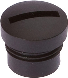 Zaślepka gwintowana, M12x1,5, plastik, czarna do rozdzielacza, VK000004