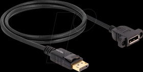 87825 DisplayPort 1.4 cable, 8K 30 Hz, panel-mount, 1 m