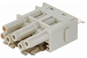 Shielded power module, socket, 6 pole, unequipped, crimp connection, 09140063121