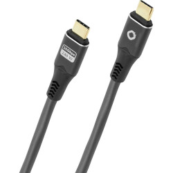 Oehlbach D1C9370 USB-C cable USB-C® plug 3 m Anthracite Braided shield, 8K UHD