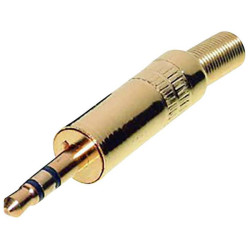 TruComponents 202661 3.5 mm audio jack Plug, straight,Pins:3 Stereo Gold