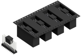 Pin header, 20 pole, pitch 2.54 mm, angled, black, SL11SMD13020ZBTR