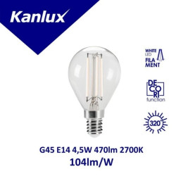 Żarówka LED E14 XLED W G45E14 4,5W-WW 470lm 2700K barwa ciepła szklana 37383