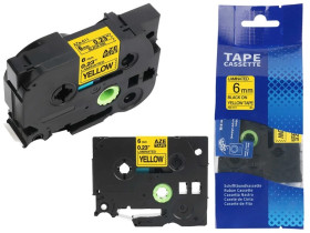 Taśma do drukarki BROTHER TZ-611 / 6mm 8m / Żółta taśma TZe-611