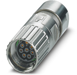 Jack, M17, 8 pole, crimp connection, screw locking, straight, 1629023