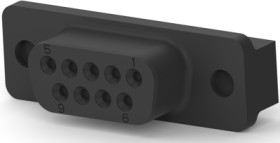 D-Sub socket, 9 pole, standard, equipped, straight, solder pin, 5207826-4