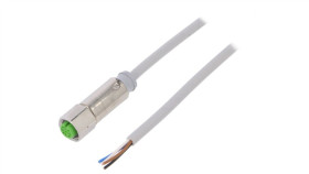 Złącze Okrągłe M12 Żeńskie Proste Z Wolnym Końcem Przewodów 4Pin...