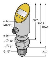 Turck Przełącznik 1 szt. PS025V-508-2UPN8X-H1141 -1 bar do 25 bar