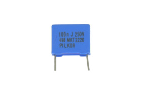 Kondensator; poliestrowy; MKT; 100nF; 250V DC/160V AC; PCMT468; PCMT46842104; 5%; 4x10x12,5mm; 10mm; luzem; -55...+105°C; Pilkor