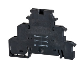 Kostka zaciskowa na szynie DIN Phoenix Contact poziomy: Potrójny 24 → 12AWGŚruba DIKD 1.5-PV BK 24A 250 V