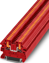 Through terminal block, push-in connection, 0.14-4.0 mm², 1 pole, 24 A, red, 1291478