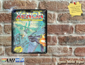 Xenon - Amiga Video Game Artwork on Rustic - Metal Sign