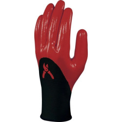 RĘKAWICA DZIANA Z POLIESTRU, POWŁOKA NITRYLOWA NA STRONA CHWYTNEJ I DO POŁOWY STRONY GRZBIETOWEJ