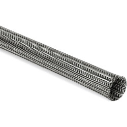 Metal braided sleeve, inner Ø 10 mm, range 8-13 mm, black/silver, halogen free, -40 to 175 °C, 173-01000