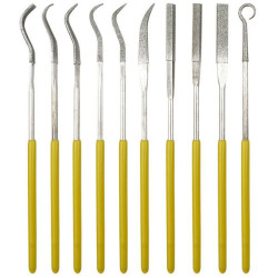 Donau M52 Needle Files 10pcs Diamond-Coated for Hard Materials 140mm