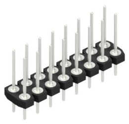 Pin header, 16 pole, pitch 2.54 mm, straight, black, 10043640