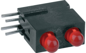 Signal light, red, 30 mcd, pitch 2.54 mm, LED number: 2, 1801.2231