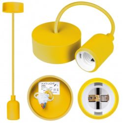 Lampa wisząca zwis sufitowy E27 silikonowa żółta