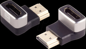 SP10-01050 HDMI connector/socket adapter, 8K 60 Hz, angled downwards