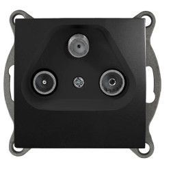 QUADRA Gniazdo TV+FM+SAT czarne matowe