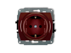 TREND Gniazdo pojedyncze z uziemieniem schuko (przesłony torów prądowych) brązowy 4GP-1sp KARLIK