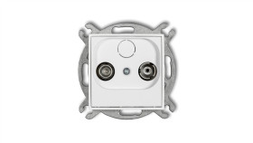 Mini Gniazdo Antenowe Rtv Przelotowe 15Db Biały Mg15p