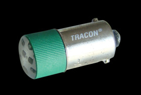 Żarówka LED 230V sygnalizacyjna do przycisku zielona Tracon