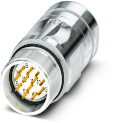 Plug, 12 pole, solder connection, standard/SPEEDCON locking system, straight, 1244048