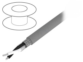 3302-SL005 Przewód na rolce 30,5m Alpha Essential CiC 2x28AWG PVC ciemnoszary 600V