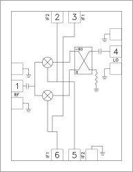GaAs MMIC I/Q Mixer Chip, 31 - 38 GHz