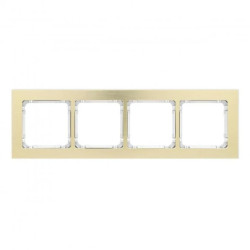 DECO Ramka uniwersalna poczwórna - aluminium szczotkowane (ramka: kolor mosiężny spód: biały) 8-0-DRA-4