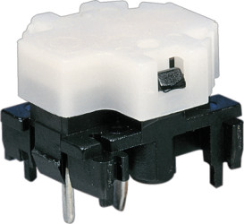 Short-stroke pushbutton, 1 Form A (N/O), 100 mA/28 V, unlit , actuator (white, L 4.3 mm), 0.7 N, THT, 6425.0101