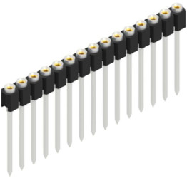 Socket header, 15 pole, pitch 2.54 mm, straight, 10040332