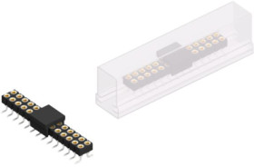 Socket header, 28 pole, pitch 2.54 mm, angled, MK222SMD28BSM